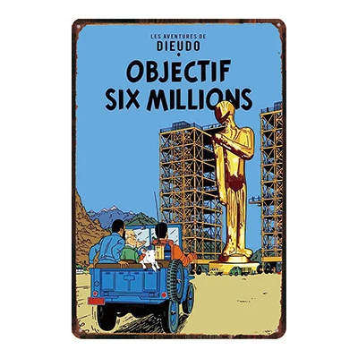 С героями из мультфильмов Жестяная вывеска металлическая пластина гладить