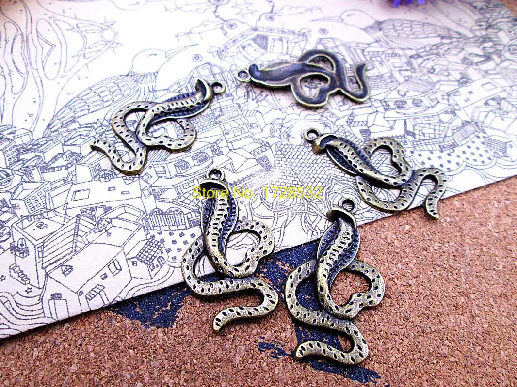 15 шт 35*18 мм Подвески в античном стиле|charm pendant|snake charm pendantsnake |