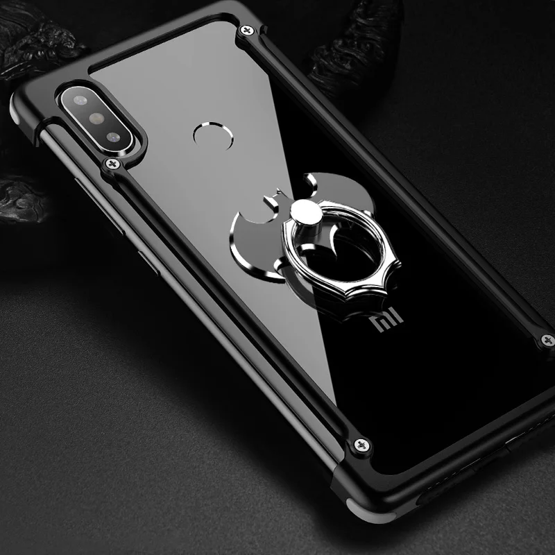 Black With Holder Oatsbasf Алюминиевый металлический бампер чехол для Xiaomi mi 8 mi 8/Pro/Explorer Роскошная подушка безопасности Защита от падения жесткий чехол mi 8 Pro - Цвет: Black With Holder