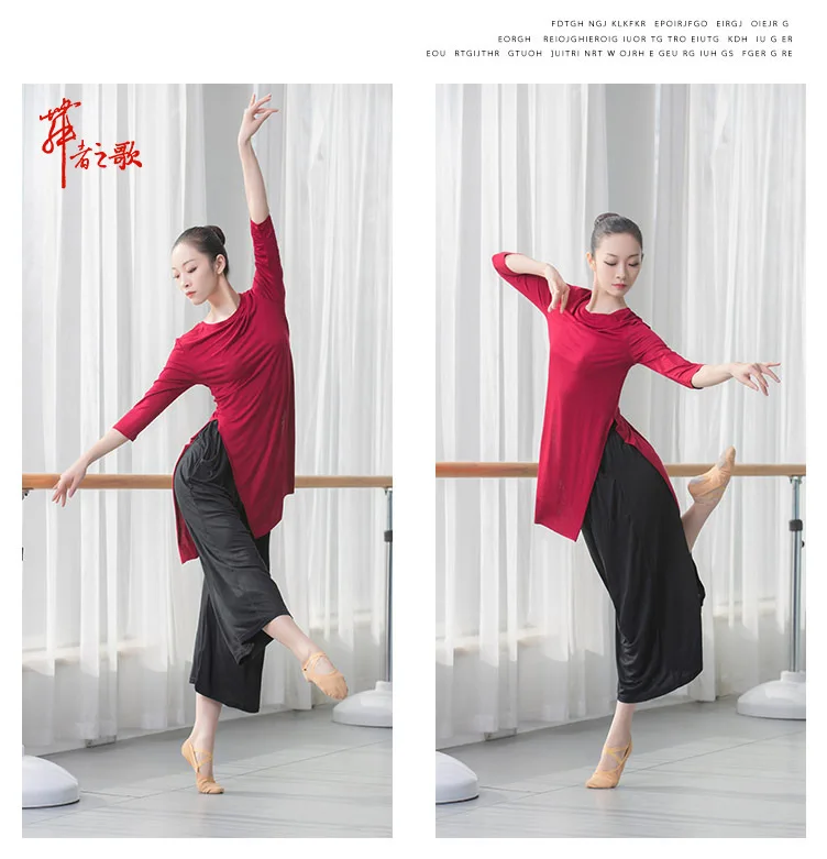 Women cropped sleeve yoga shirt dance practice blouse modal long fitness top sports wear for women gym tops women shirts