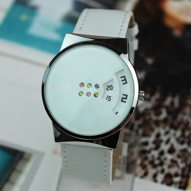 Креативные красочные карусели весы PU Кожаный ремешок женские мужские часы 2018