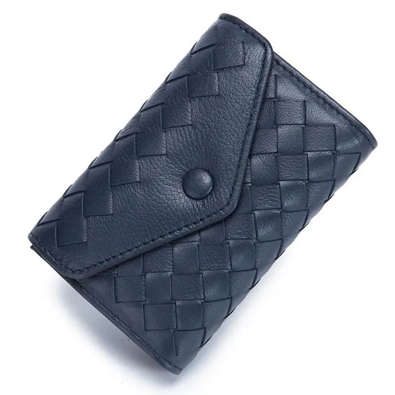 DACL-8820 Dark Blue CHSANATO бренд класса люкс Вязание кредитный держатель для карт для мужчин и женщин вязание мягкая овечья кожа модные карты бумажник унисекс - Цвет: DACL-8820 Dark Blue