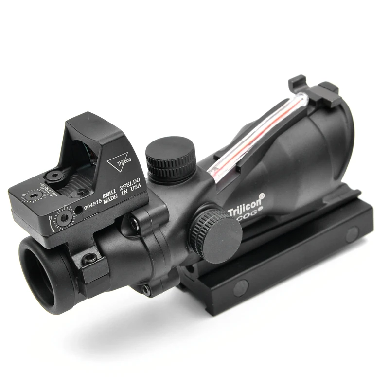 Trijicon Acog 4x32 оптический прицел красный Cahevron сетка волокно зеленый освещенный с Rmr