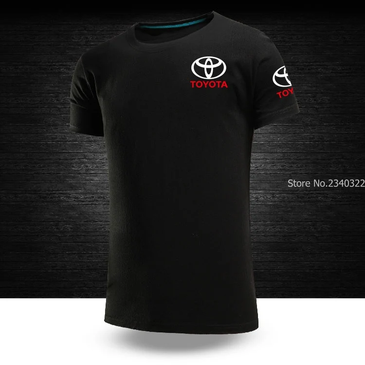 Летние модные новые мужские Забавные футболки toyota повседневные однотонные