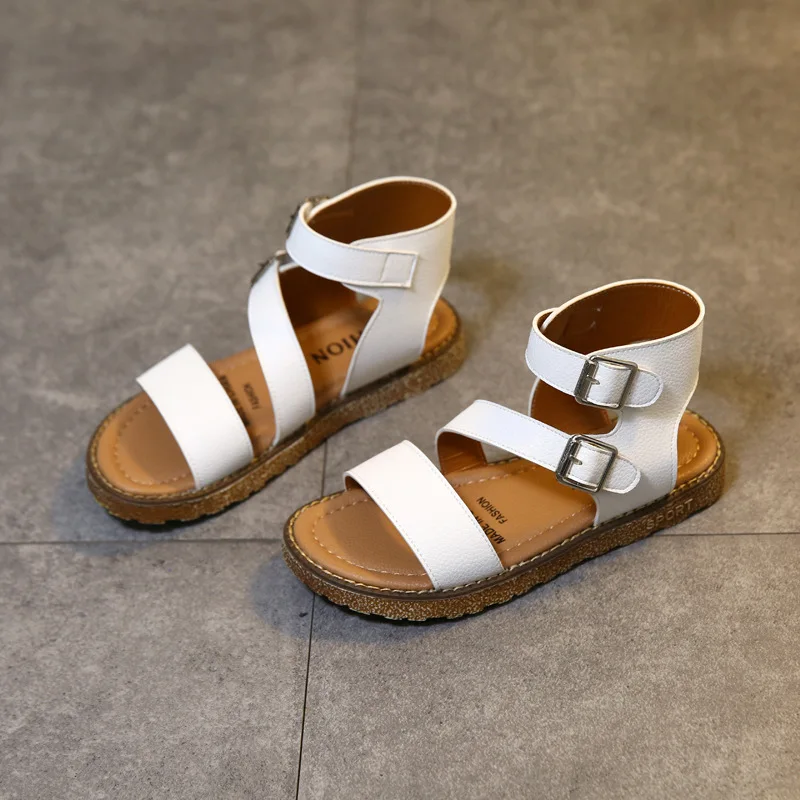 

2020 summer new children's sandals flat shoes open toe soft bottom girls students Roman shoes baby toddler shoes fashion casual