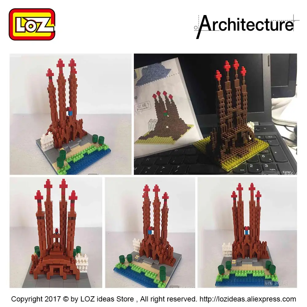 LOZ Алмазные архитектурные блоки игрушка Sagrada Familia церковь замок Строительные