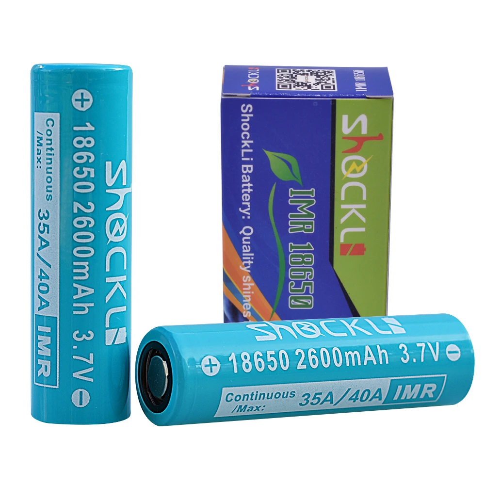 Shockli 18650 батарея 2600mAh 3 7 V литий ионная аккумуляторная 40A литиевая для фонарей