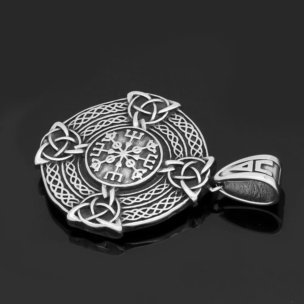Viking Nordic языческих амулет с узелком нержавеющая сталь щит ожерелье ювелирные