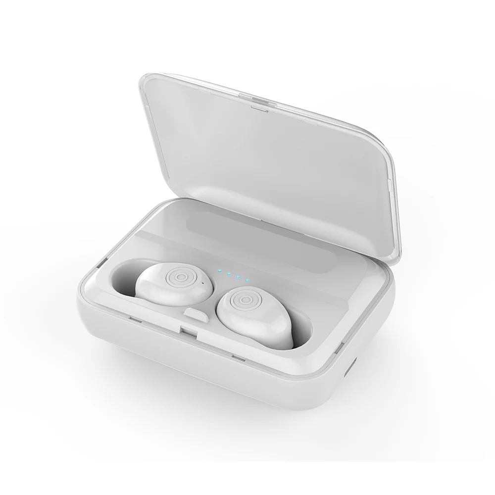 Беспроводная гарнитура, стерео Bluetooth наушники, 1200 мА/ч, внешний аккумулятор, наушники с громкой связью, IPX6, водонепроницаемые наушники - Цвет: Белый