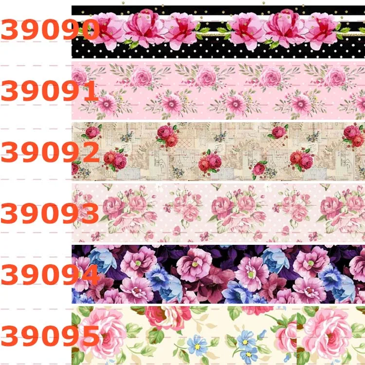 

Y 50 yards cute cartoon ribbon flowers colorful cartoon printed grosgrain ribbon