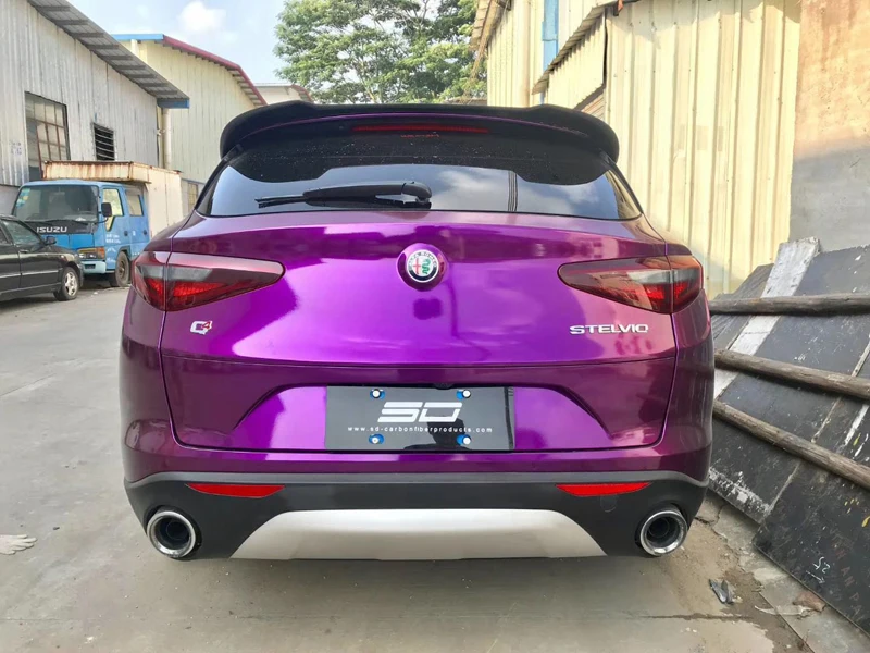 Для Alfa Romeo Stelvio спойлер из углеродного волокна задний спойлер багажника черный отделка Quadrifoglio Verde SD Стиль
