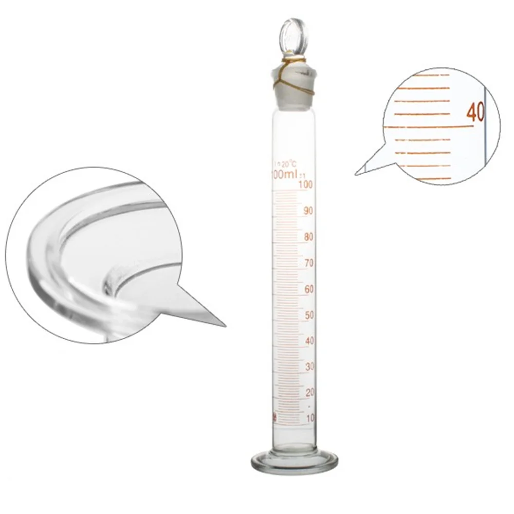

High quality100ml Laboratory Measuring cylinder with Stopper and Scale High borosilicate 3.3 Glass Measuring Cup Lab Supplies