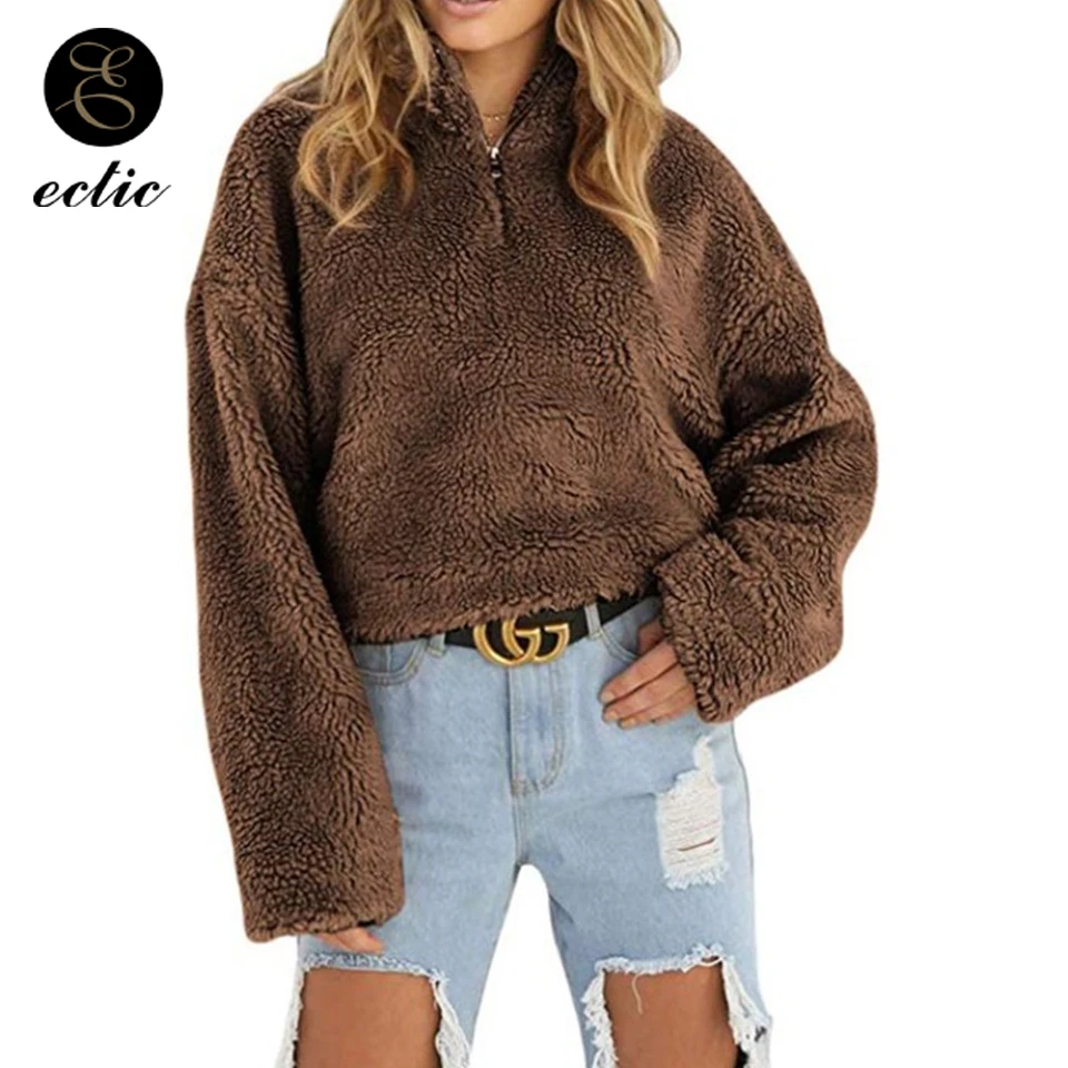 

Plain Thick Hoodie Fleece Poleron Mujer 2021 Oversized Sweatshirt Zipper Women Half Zip Warm Bigh Hoodies Winter Cute Pullover