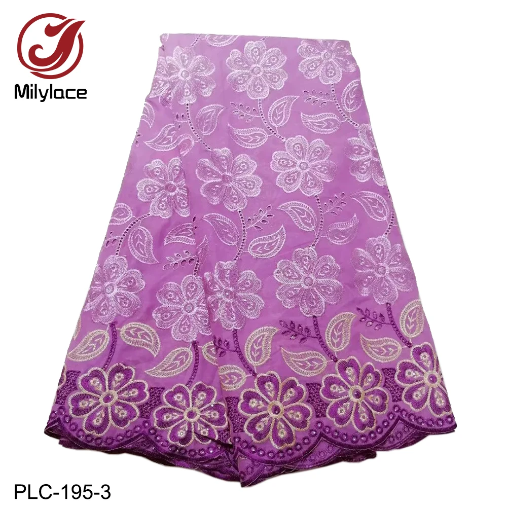 Высококачественная швейцарская хлопковая вуаль Milylace 5 ярдов нигерийская ткань с