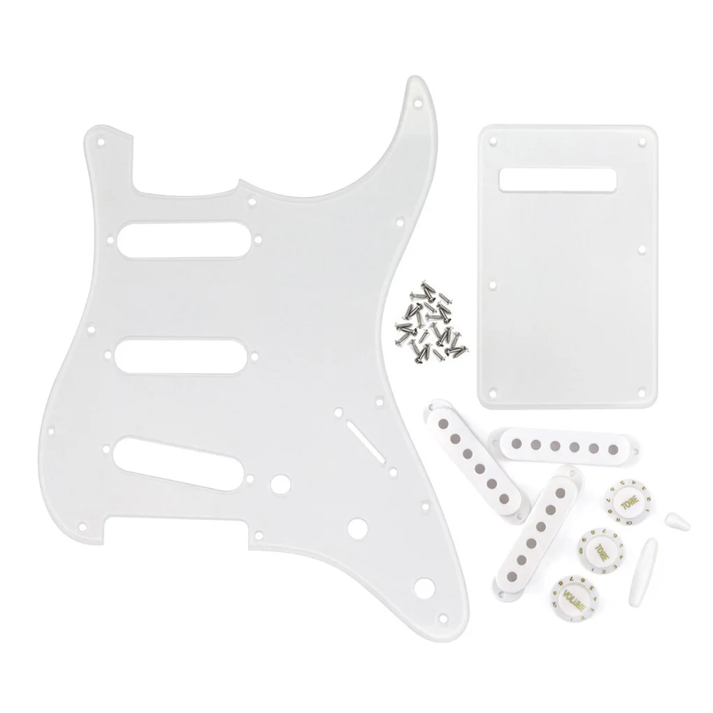 FLEOR набор 11 отверстий для гитарной накладки Strat SSS задняя пластина и наконечники