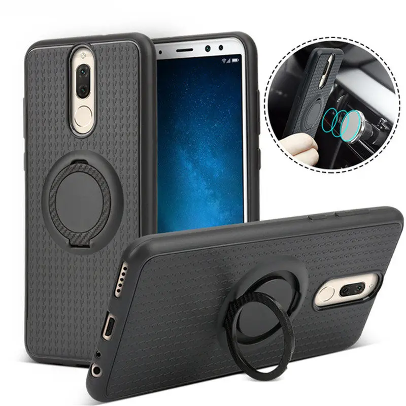 For Huawei Nova 2i Car Holder Stand Magnetic Suction Bracket Finger Ring TPU Cover Mate 10 Lite Case Honor 9i Pro |