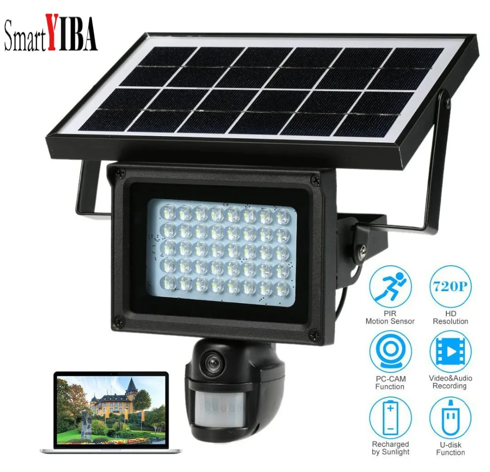 SmartYIBA HD720P Беспроводной ip-камера на солнечной батарейке видеокамера наблюдения