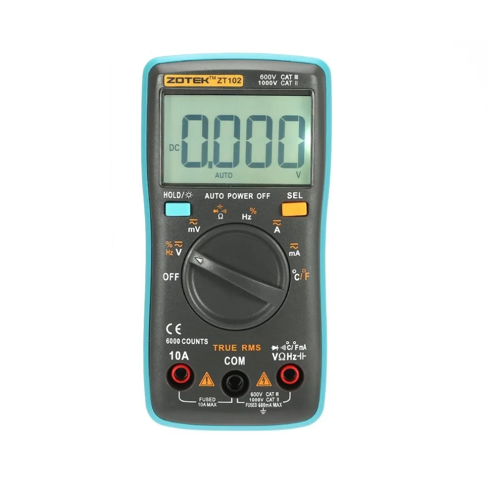 Цифровой мультиметр ZOTEK ZT102 J15C17 6000 отсчетов Автоматический диапазон|Инструмент| |