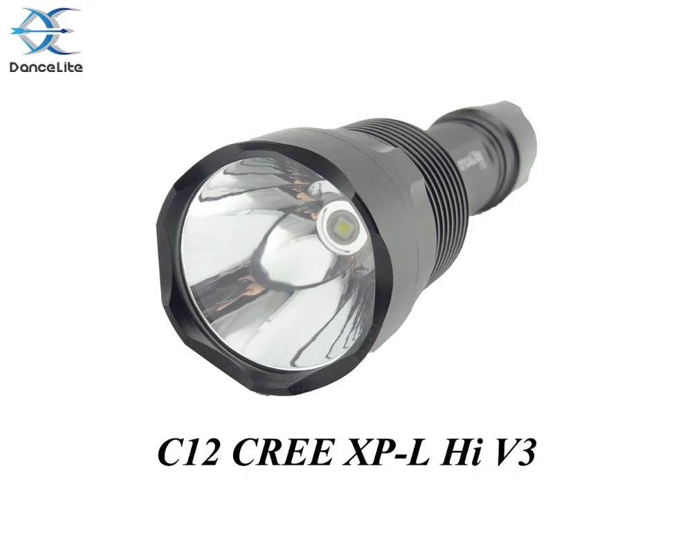 Мощный DanceLite C12 XP L Hi V3 1800LM 1 MODE (вкл/выкл) Светодиодный фонарь для охоты тактический