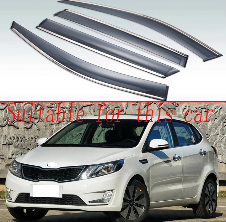 4 шт. пластиковый Наружный козырек для хэтчбека Kia K2 RIO 2011 2012 2013 2014 2015|Навесы и