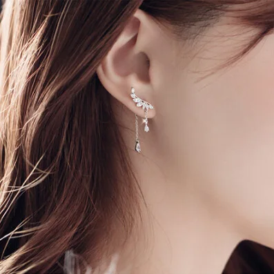 Женские серьги гвоздики из серебра 925 пробы с кристаллами|crystal stud earrings|fashion earringsstud