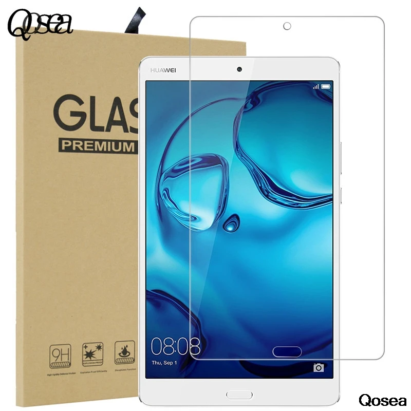 Qosea закаленное Стекло для huawei MediaPad M3 Lite 8 0 10 стол с уровнем твердости 9 H твердость