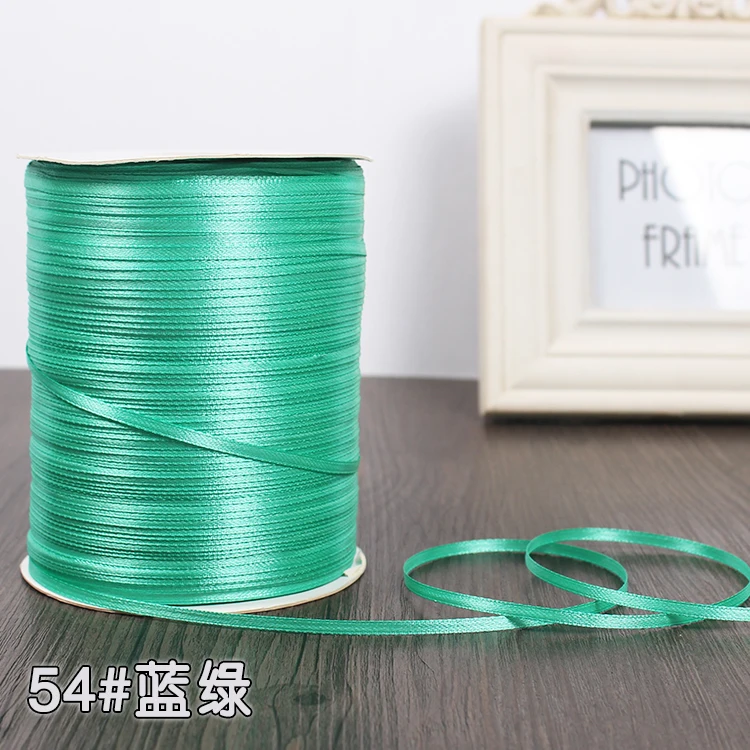 3 мм атласная лента 22 м/лот DIY ручной работы, товары для рукоделия, свадебные, для дня рождения, подарочная упаковка, белые, розовые, бежевые, кремовые ленты - Цвет: Blue Green