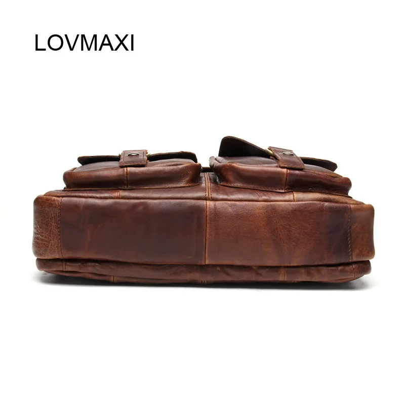 LOVMAXI коровья кожа винтажные мужские портфели Сумки Crazy horse кожаная сумка на плечо