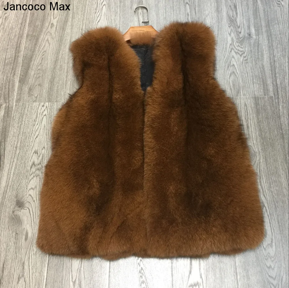 Jancoco Max натуральный мех лисы жилет женская модная жилетка наивысшего качества Зимняя теплая верхняя одежда пальто куртка S7159