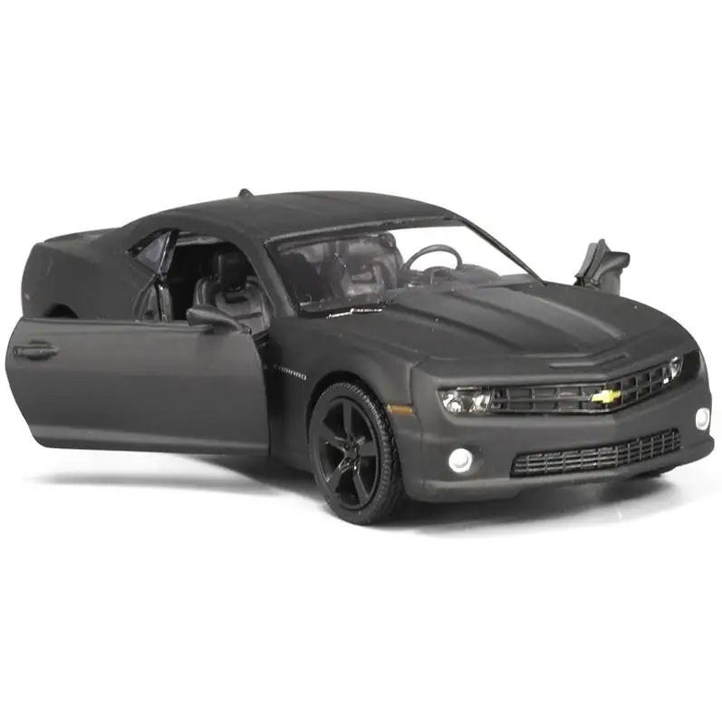 1:36 Масштаб Chevrolet Camaro литая под давлением металлическая модель автомобиля для коллекции легированная модель с оттягивающимся назад матовым черным автомобилем детские игрушки подарки