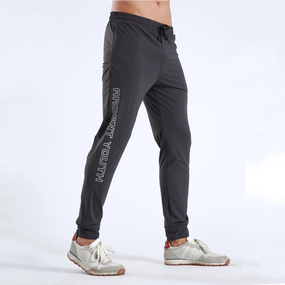 Gray WOSAWE Мужские спортивные штаны для бега с карманами, спортивные штаны для фитнеса, тренировки, тренировочные штаны, эластичные леггинсы для бега, штаны для спортзала - Цвет: Gray