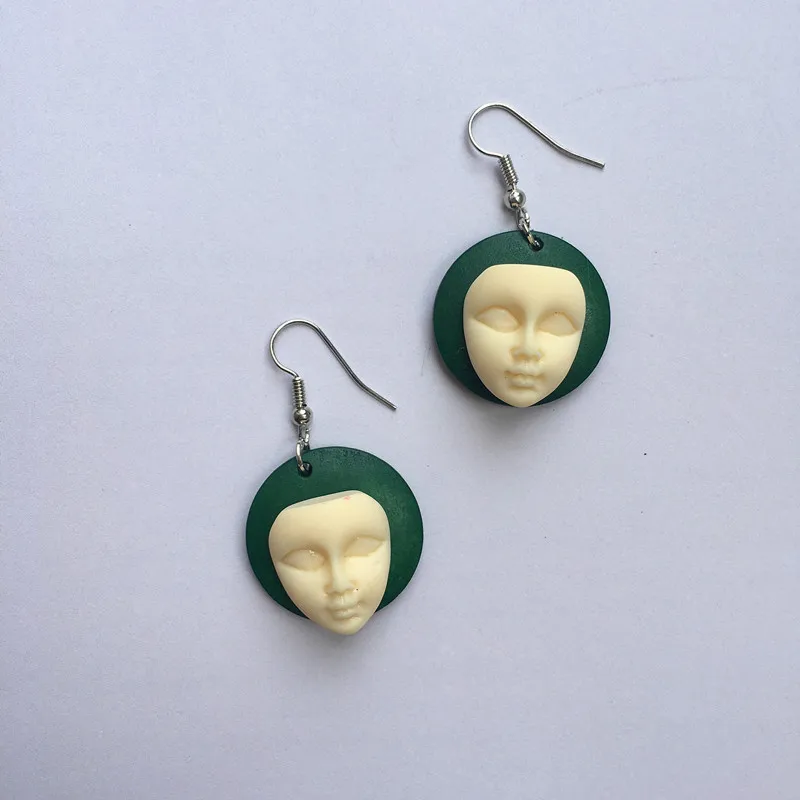 Minimalist Retro Geometric Wooden Earrings For Women Fashion Abstract Face 3 Color Vacation Ornaments | Украшения и аксессуары