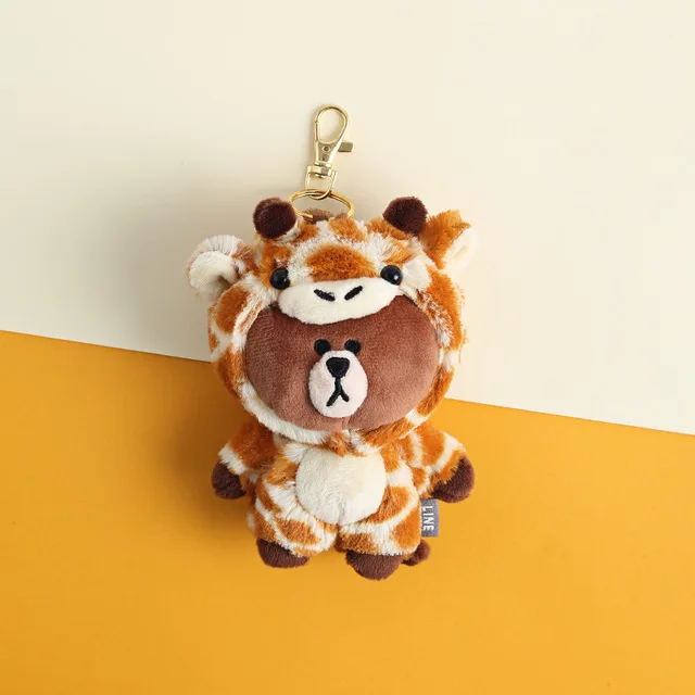 Hot Line Friends Brown Bear Transform Plush Toy Keychain Dinosaur Tiger Toys Children's Cartoon Birthday For Girl Presents | Украшения