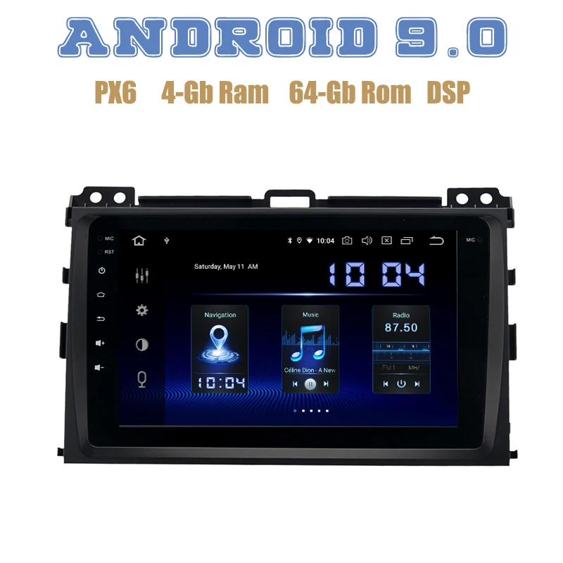 PX6 Android 9 0 Автомобильный GPS радио плеер для toyota Prado 120 2002 2009 с DSP 4 + 64 Гб wifi usb Авто