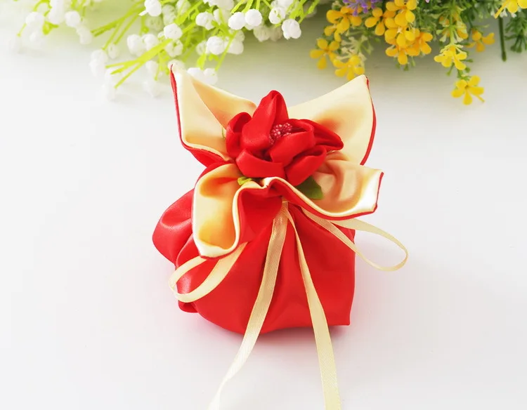 

20pcs Party Brocade favor gift candy chocolate container bag, cloth favour storage packing bag
