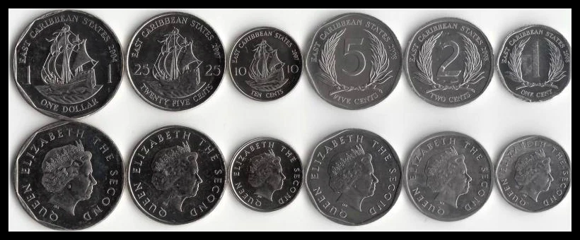 

Eastern Caribbean 6 PCS Coins Set, New Uncirculated, 100% Original Coins
