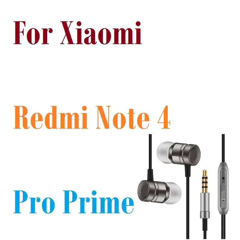 

Professional Earphone Metal Heavy Bass Music Earpiece for Xiaomi Redmi Note 4 Pro Prime fone de ouvido