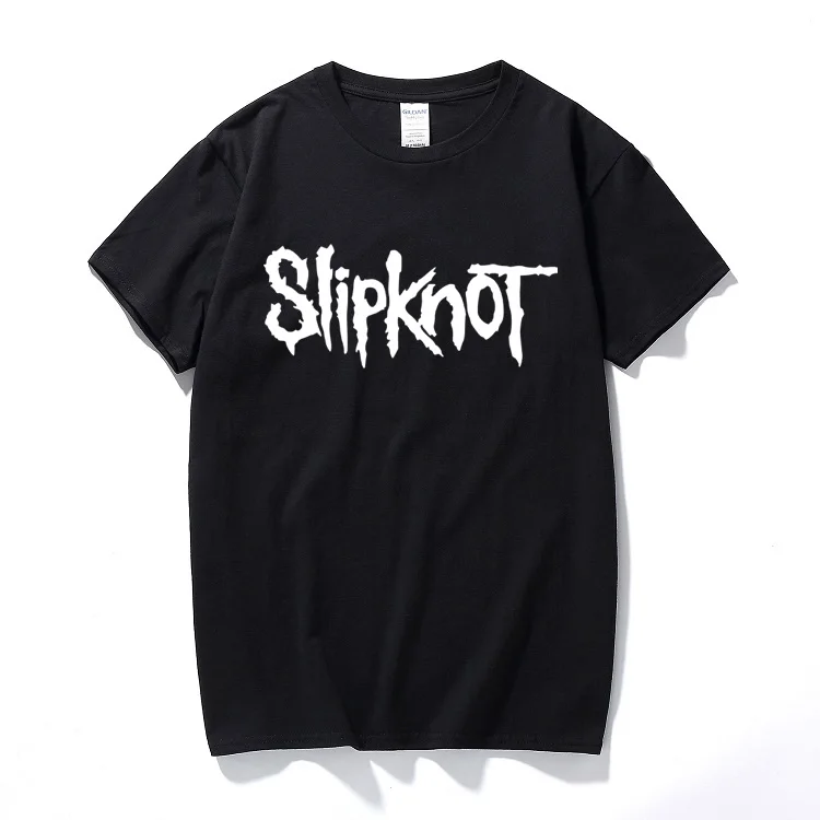 2019 Летний стиль модная мужская футболка Черная хлопок рок группа Slipknot принт хип
