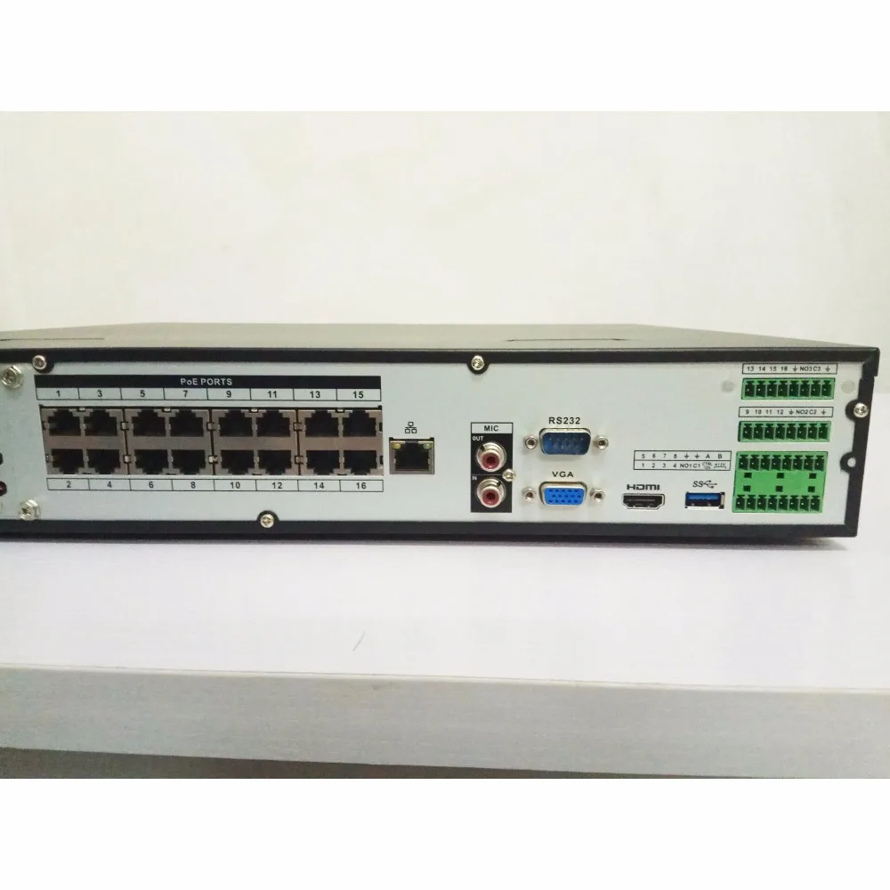 Видеорегистратор Dahua NVR POE 16Ch 32CH NVR4416 16P 4KS2 NVR4432 1.5U H.265 H.264 16PoE порты 8MP разрешение
