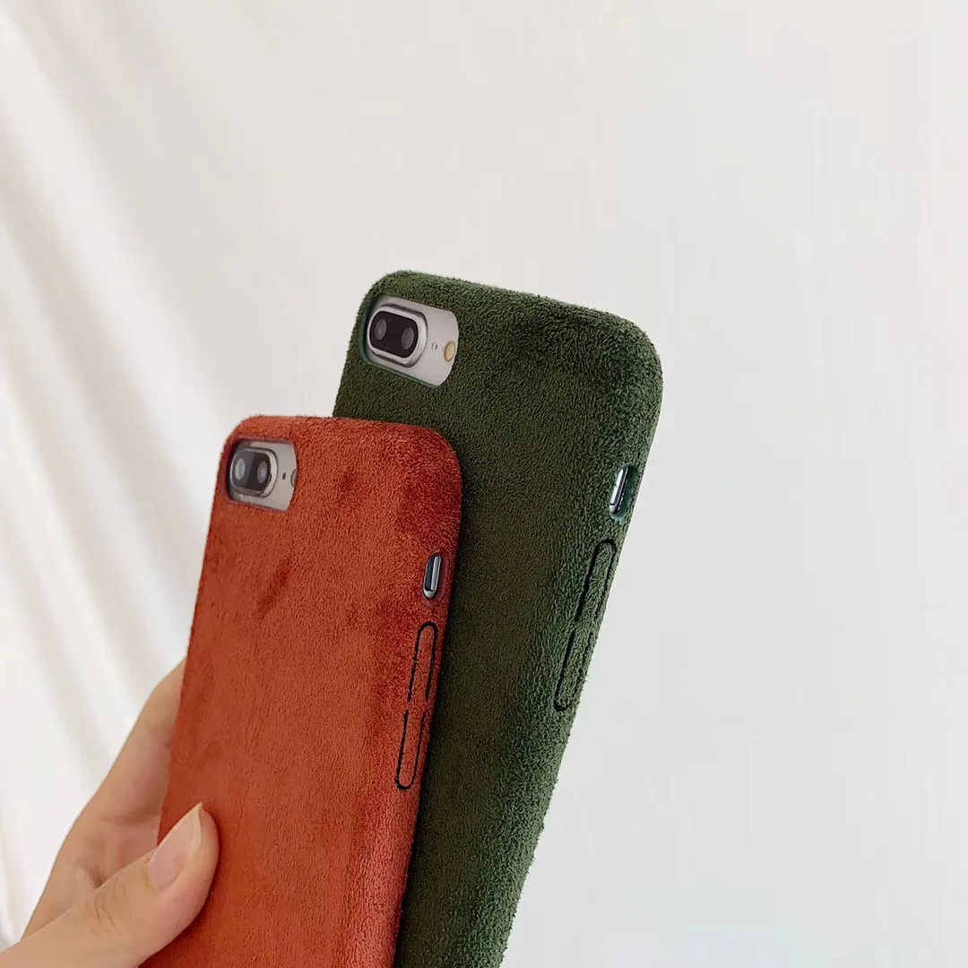 2018 Горячая мода сплошной цвет плюшевый чехол для iPhone 11 Xs MAX Xr X 7 8 6 6s plus простой