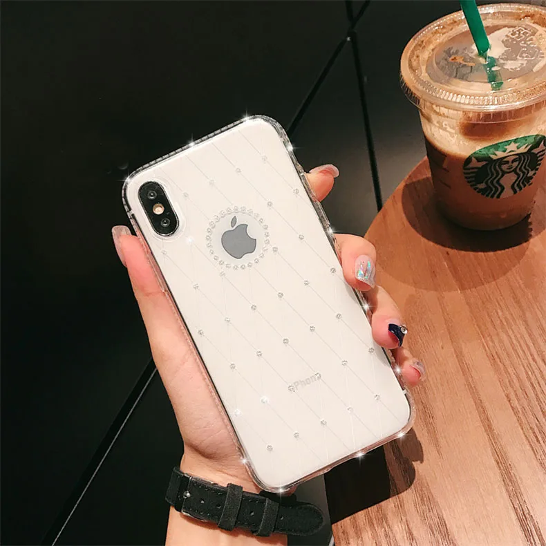 BRCSBOW модный алмазный Блестящий Прозрачный чехол для телефона iPhone 6 6S 8 7 Plus Мягкий