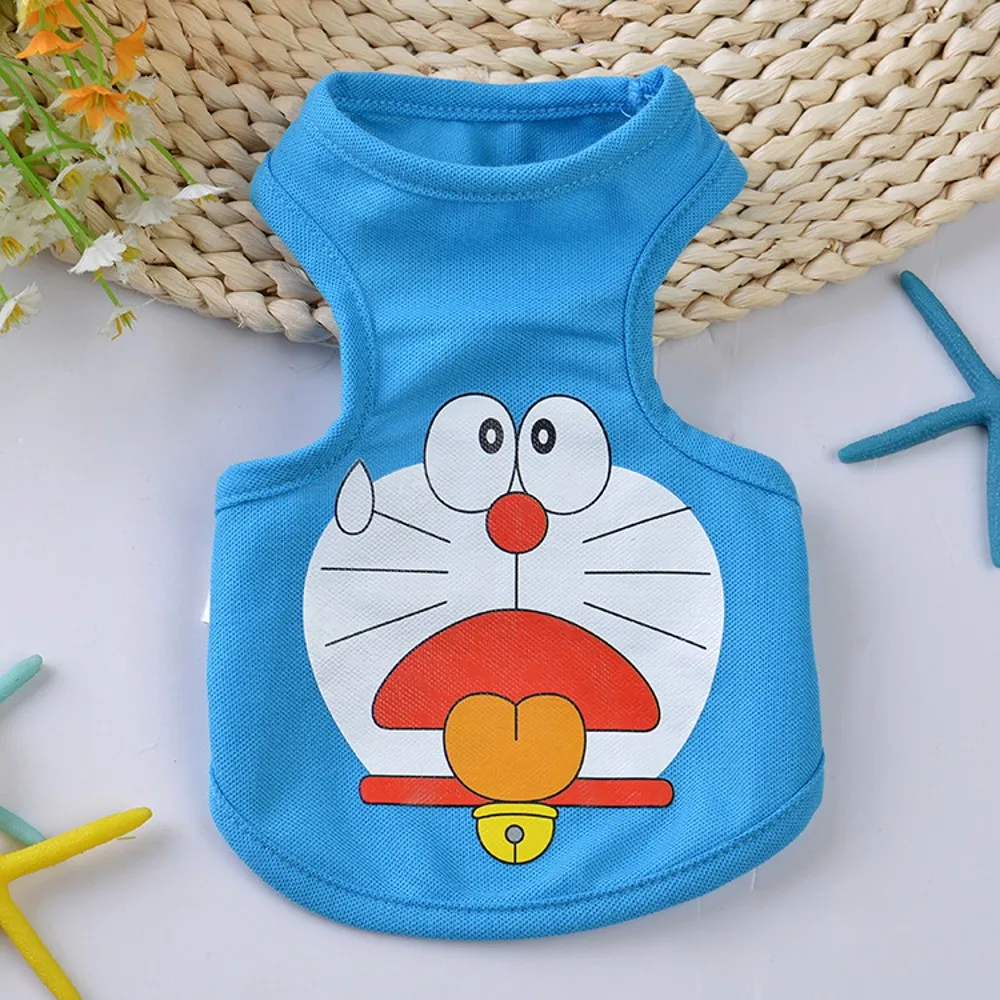 Мультяшный жилет для домашних животных летняя одежда маленьких собак футболка