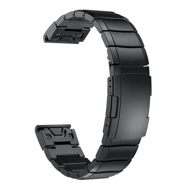 22 мм Нержавеющая сталь ремешок для наручных gps-часов Garmin Fenix 5x/6/5/Forerunner 935 945 ремешок для fitbit Смарт Браслет Quick Fit ремешок для часов из нержавеющей стали Correa - Цвет: Черный
