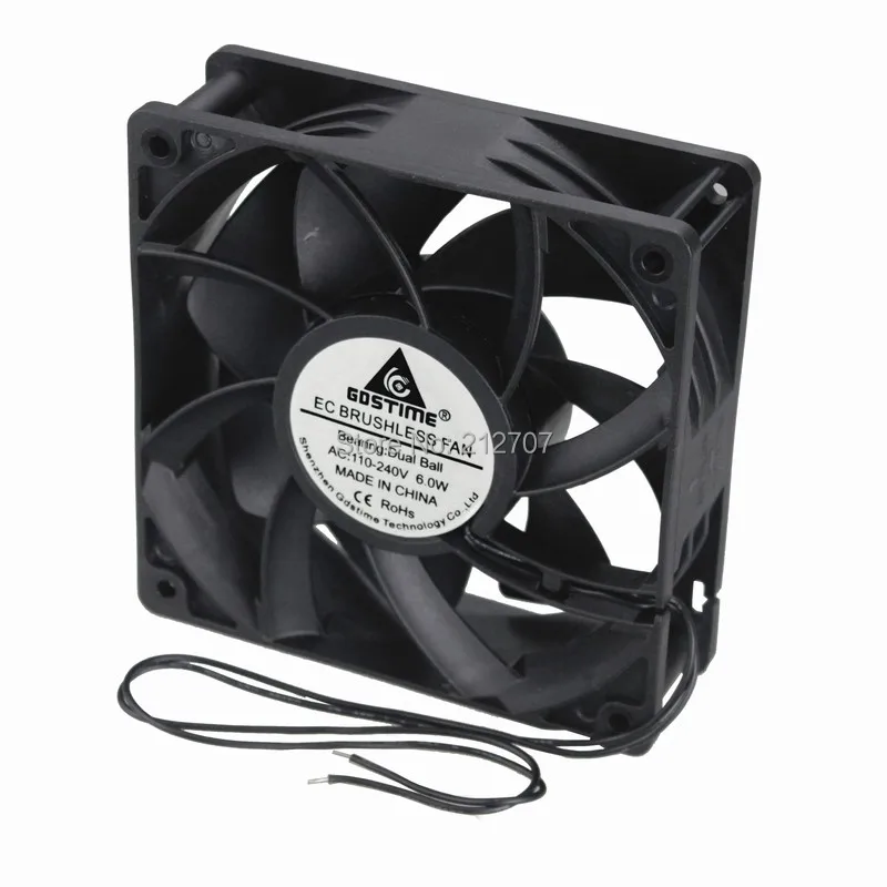 

Gdstime 1 piece 120mm 120*120*38mm 12cm 110V 120V 220V 240V EC AC Cooling Fan