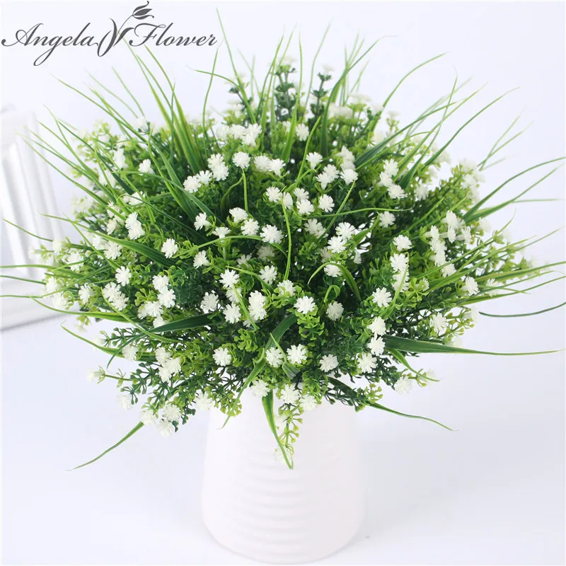 Яркий P. tenuiflora зеленый пластик трава растения Искусственные цветы babysbreath