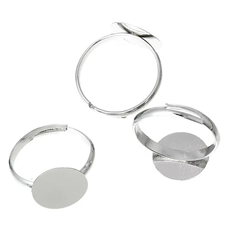 Multi Fif 10-20mm Adjustable Ring Setting Cabochon Cameo Base Tray Bezel Blank Cabochons Jewelry Making Findings 2019 | Украшения и