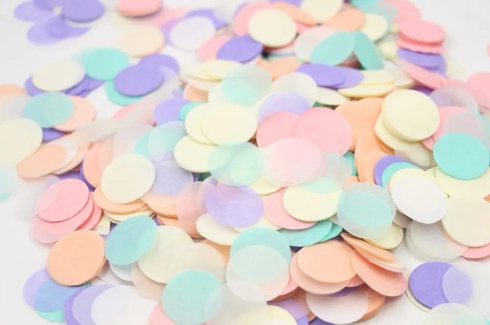 (600 штук/пакет) 2 дюйма Пастельная бумага конфетти воздушные шары свадебный фон