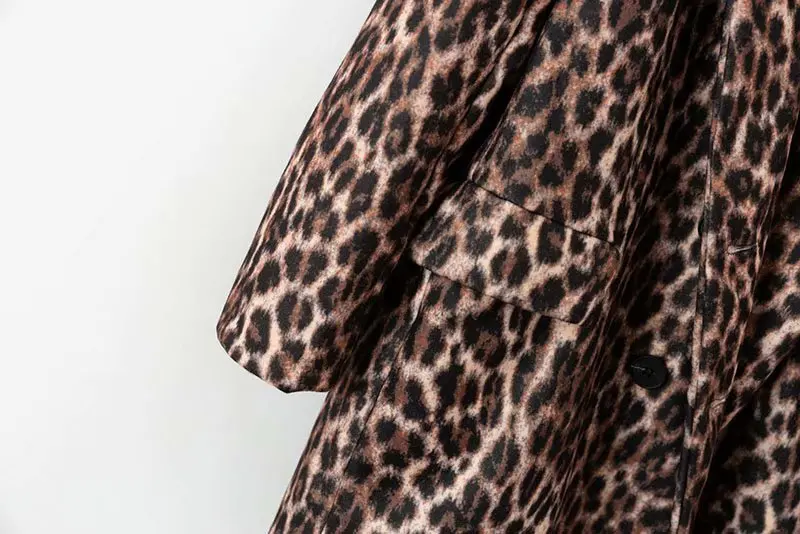 XD75-1497 Европа Мода Стиль двойной ряд Кнопка leopard пальто с мехом | Женская одежда