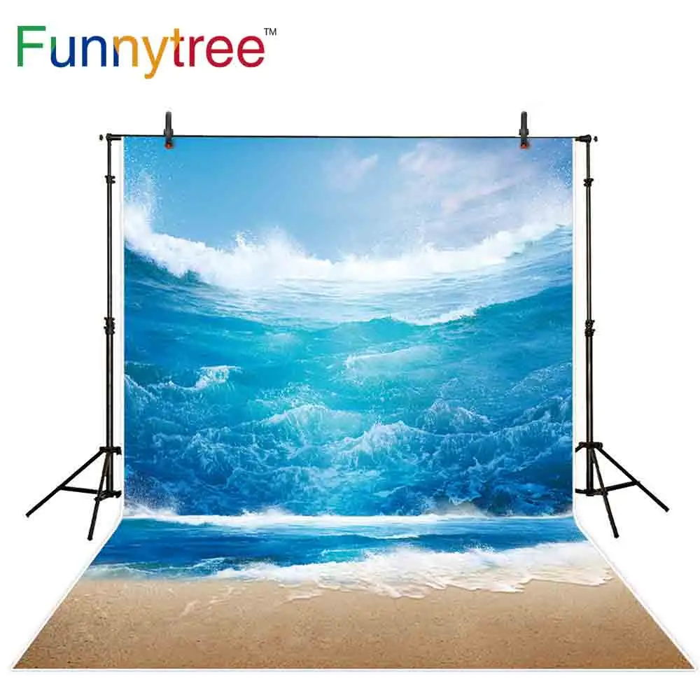 Фон Funnytree для фотостудии море пляж летняя волна природа вид небо фон фотобудка