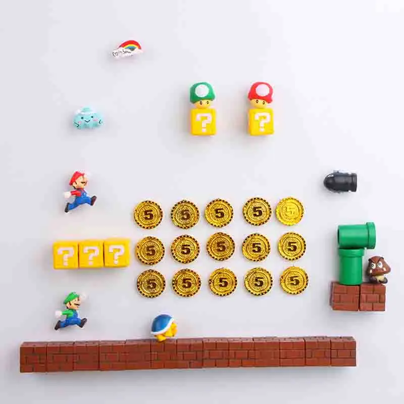 Новая комбинация 3D Super Mario Bros. Магниты на холодильник стикер сообщений домашний декор детские игрушки подарок на день рождения